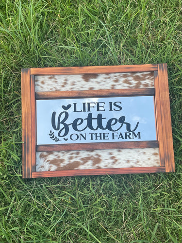 Timber & Hide Mirror - Life is Better On The Farm