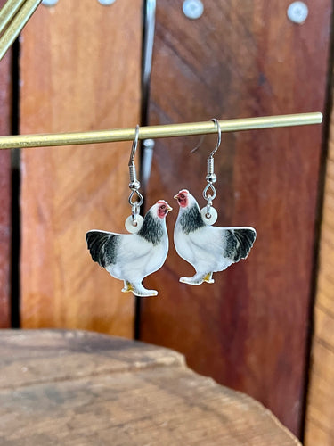 Earrings - Farm Life - Light Sussex Chickens 🐓