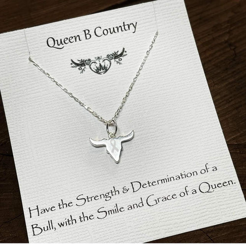 Necklace - Bullhead Strength & Determination ENGRAVED